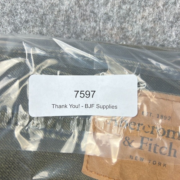 Abercrombie Fitch Jeans Mens 32 x 34 Green Skinny Button Fly Cotton Denim Pants - Picture 14 of 14